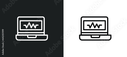 virtual box icon isolated in white and black colors. virtual box outline vector icon from technology collection for web, mobile apps and ui.