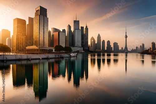 vancouver skyline at sunset © shahar