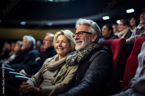 A photo of mature senior couple in the cinema © Kalim