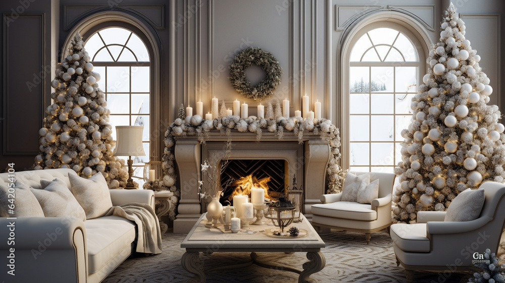christmas tree with fireplace