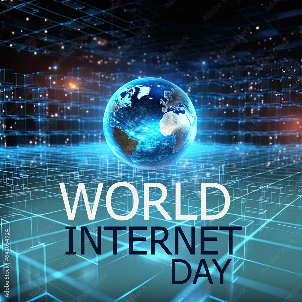 Fototapeta premium World Internet Day illustration background