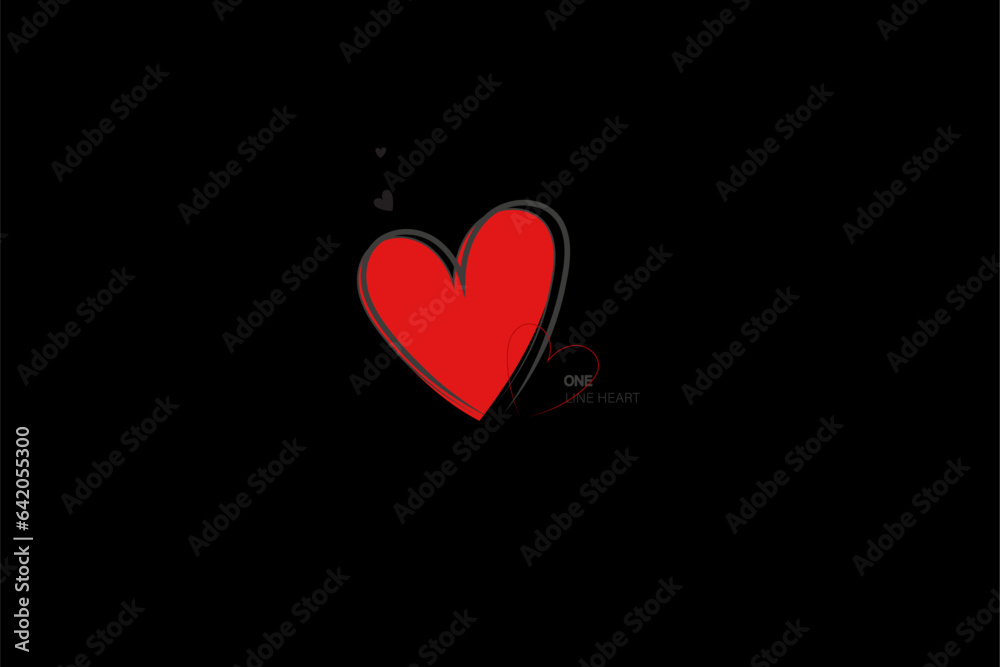 Continuous line with heart.Hand drawn vector illustration.Fine swirls and romantic symbols.Vector Continuous line with heart.Hand drawn vector illustration.Fine swirls and romantic symbols.Vector