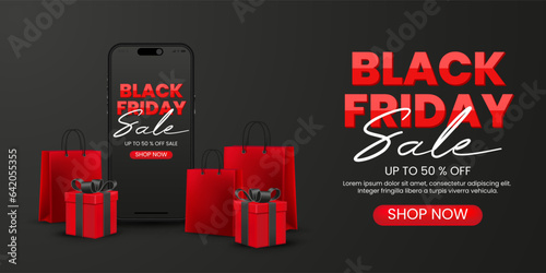 Black friday sale promotion banner vector template