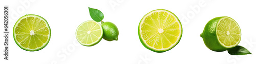 Fresh lime on a transparent background