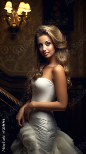Beautiful glamour girlwearing a stylish fashion dress in the evening, a woman ready to take on the night