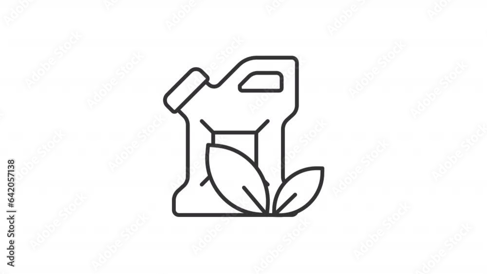 Black simple thin linear animation of bio fuel jerrycan, HD video with transparent background, seamless loop 4K video representing oil industry. Black simple thin linear animation of bio fuel jerrycan, HD video with transparent background, seamless loop 4K video representing oil industry.