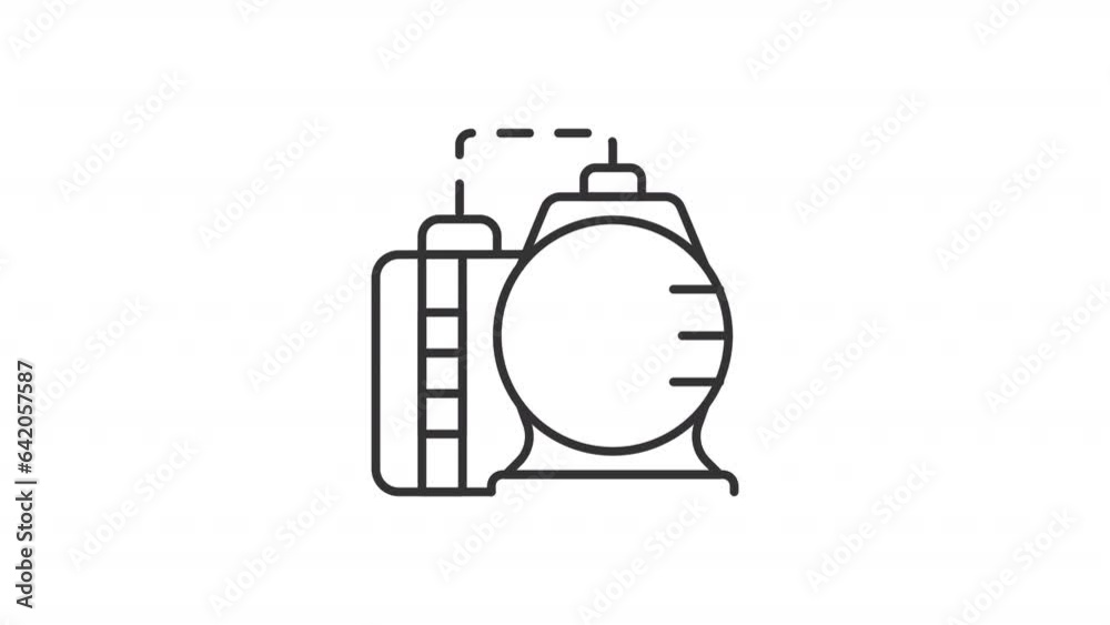 Black simple thin linear animation of oil refinery, HD video with transparent background, seamless loop 4K video representing oil industry. Black simple thin linear animation of oil refinery, HD video with transparent background, seamless loop 4K video representing oil industry.