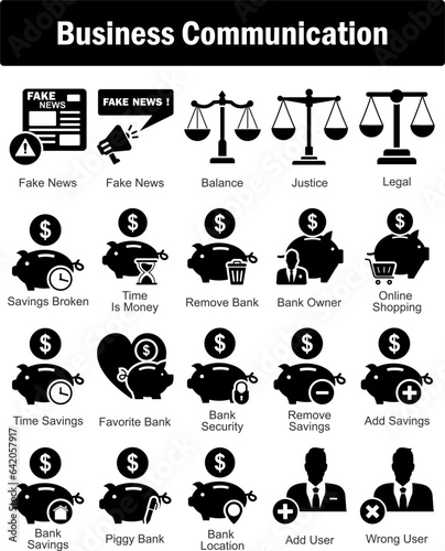 A set of 20 business icons as mobile shopping, payment method, expired credit card