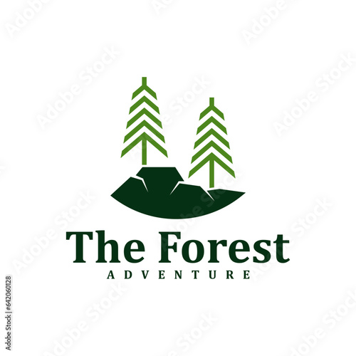Forest logo design Template. Creative Pine logo vector illustration.