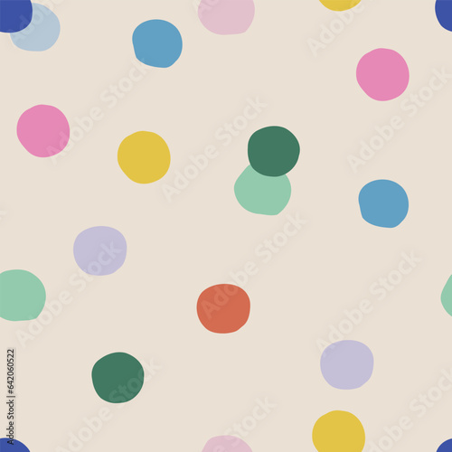 Colourful confetti geometrical vector seamless pattern. Happy Birthday party background. Abstract backdrop, wrapping paper textile design