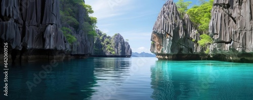 The sea  rocks and plants