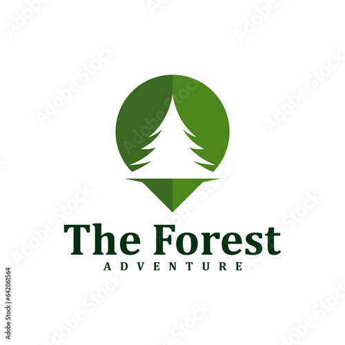 Point Forest logo design Template. Creative Pine logo vector illustration.