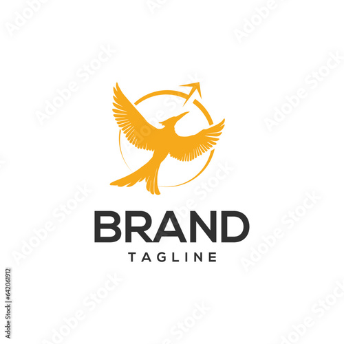 Modern strong and bold phoenix bird logo design for business and industry.
