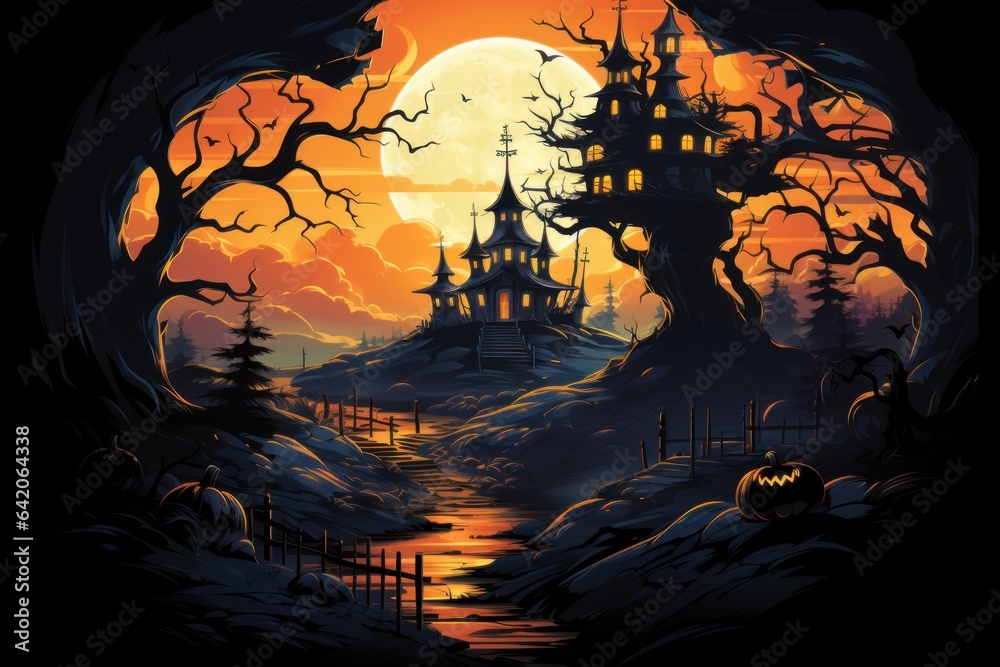 halloween night scene