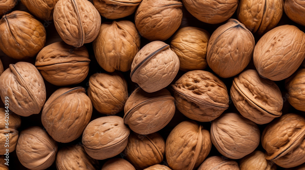 A Heaping Pile of Fresh Walnuts, Nature's Bounty in a Nutshell A Heaping Pile of Fresh Walnuts, Nature's Bounty in a Nutshell