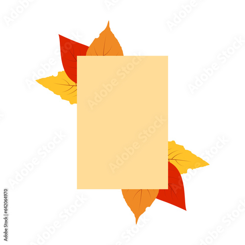 label with autumn leaves free vectors