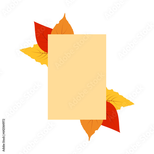 label with autumn leaves free vectors