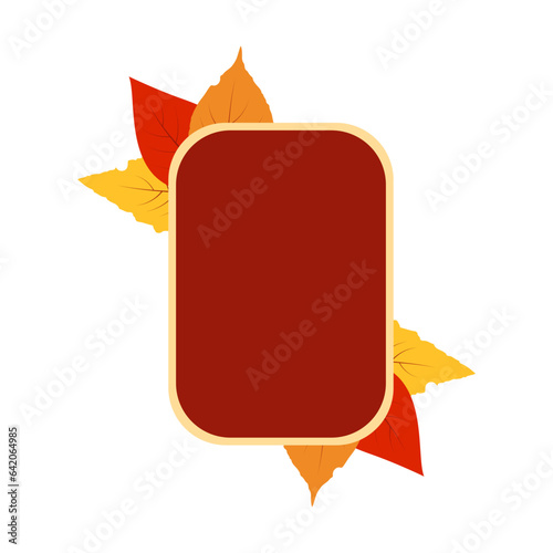 label with autumn leaves free vectors