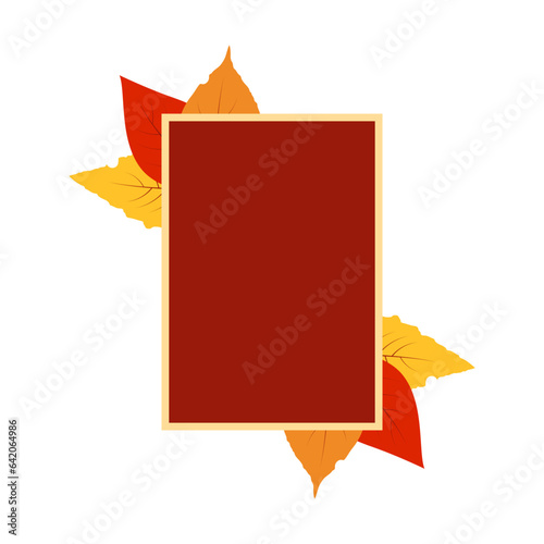 label with autumn leaves free vectors