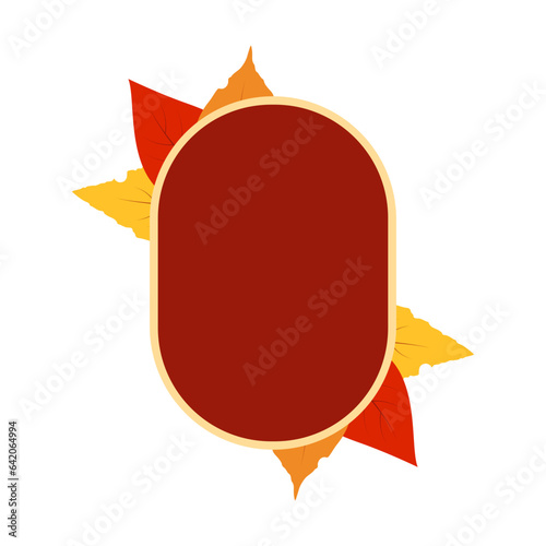 label with autumn leaves free vectors