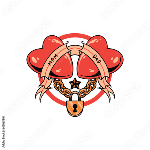 love parent tattoo vector design