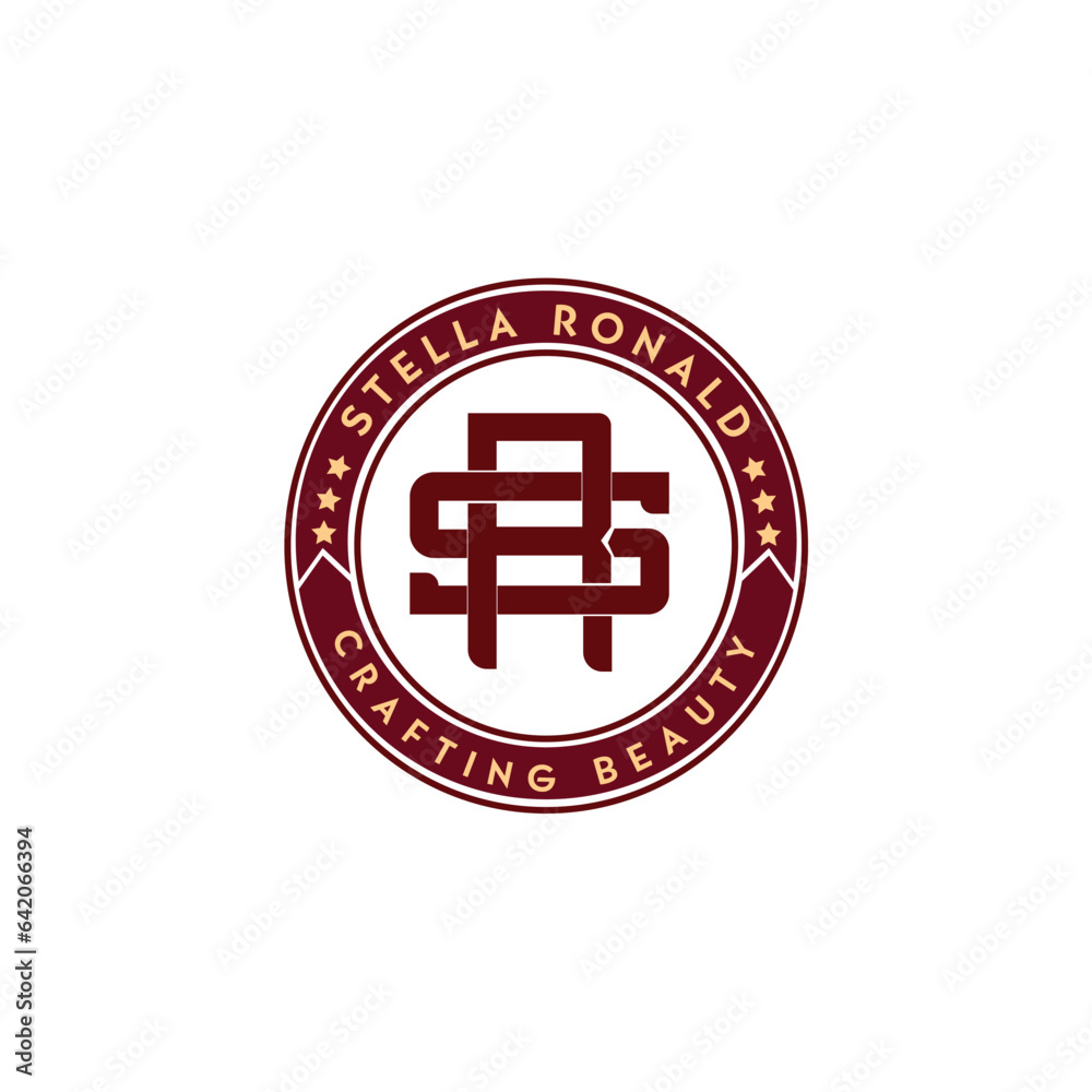 Monogram logo design using initial letters s and r Monogram logo design using initial letters s and r