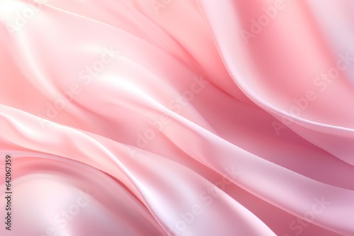 Pink silk background. Wavy pink fabric texture, top view. Abstract soft pink backdrop. Generated AI wallpaper © SD Danver