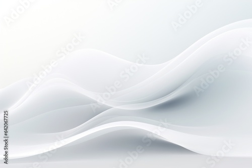 Abstract white wavy background. Light gray backdrop. Digital curve motion effect wallpaper, generated by AI