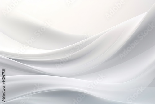 White abstract wavy background. Smooth milk waves texture, generated by AI