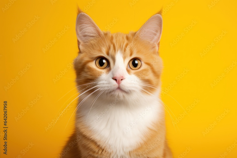 Portrait of a orange cute cat. Generative AI cat
