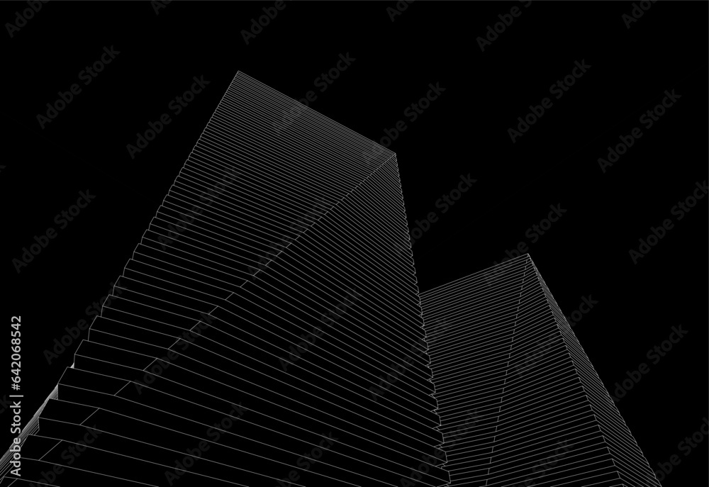 Abstract architectural background 3d illustration