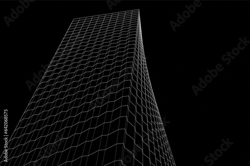Modern architecture on black background vector illustration
