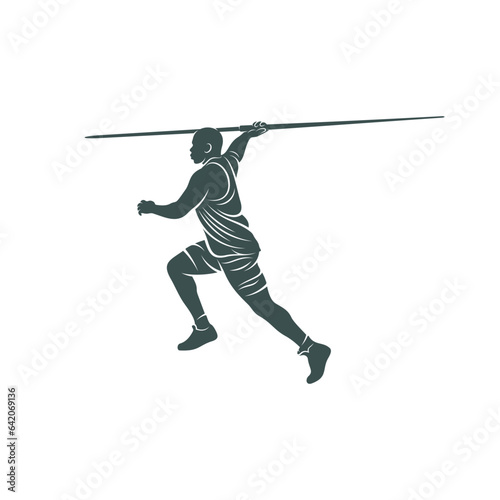 Javelin Thrower vector illustration design. Javelin Thrower logo design Template.