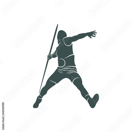 Javelin Thrower vector illustration design. Javelin Thrower logo design Template.