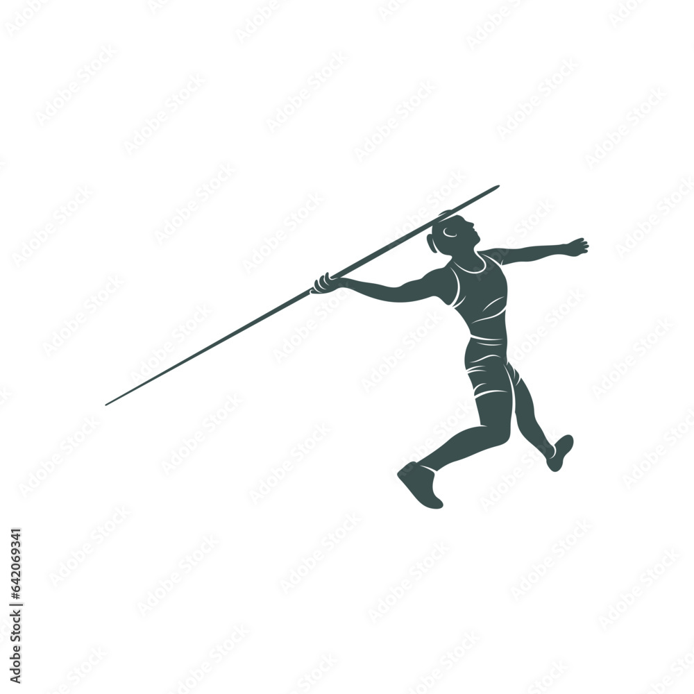 Javelin Thrower vector illustration design. Javelin Thrower logo design Template. Javelin Thrower vector illustration design. Javelin Thrower logo design Template.