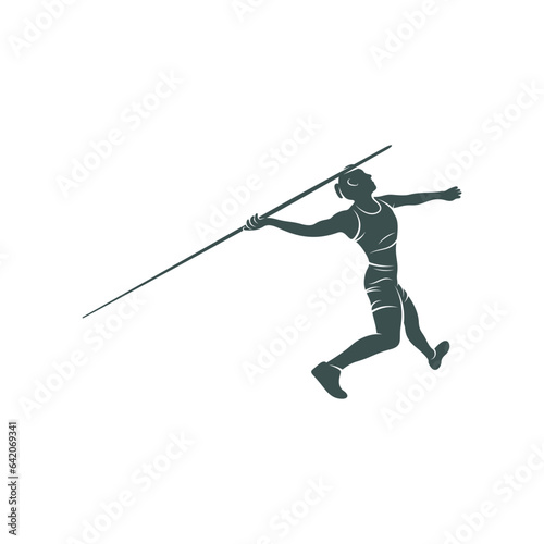 Javelin Thrower vector illustration design. Javelin Thrower logo design Template.