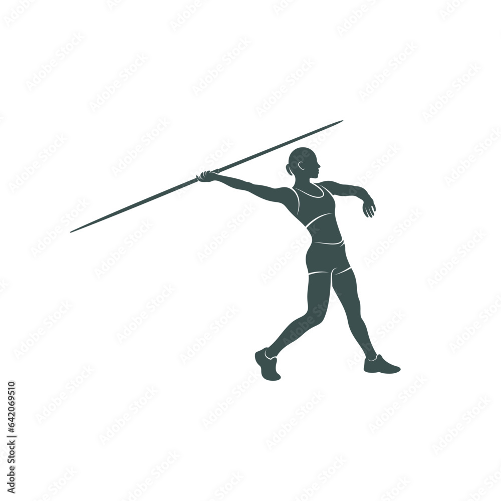Javelin Thrower vector illustration design. Javelin Thrower logo design Template. Javelin Thrower vector illustration design. Javelin Thrower logo design Template.