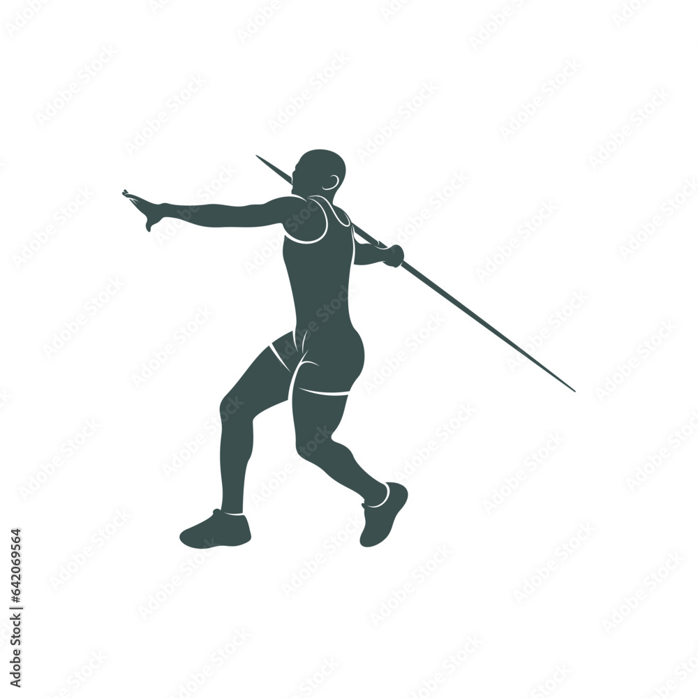 Javelin Thrower vector illustration design. Javelin Thrower logo design Template. Javelin Thrower vector illustration design. Javelin Thrower logo design Template.