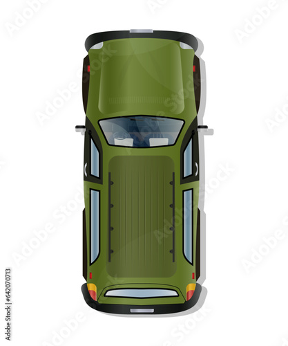 Vector illustration top view of realistic transport