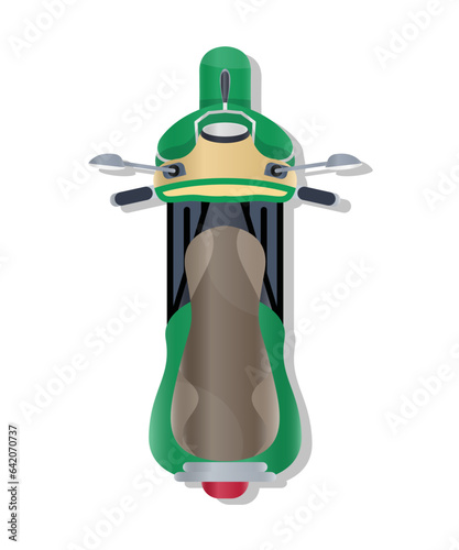 Vector illustration top view of realistic transport