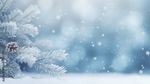 christmas background with fir branches, legal AI © PETR BABKIN