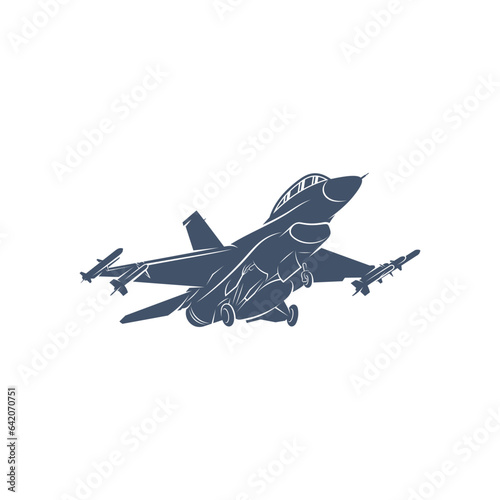 Military aircraft vector illustration design. Fighter Jets logo design Template.