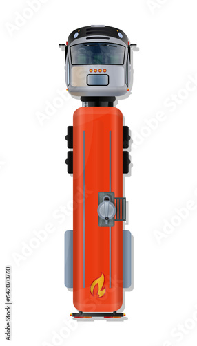 Vector illustration top view of realistic transport