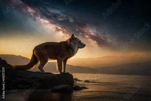 wolf at sunset © hamad