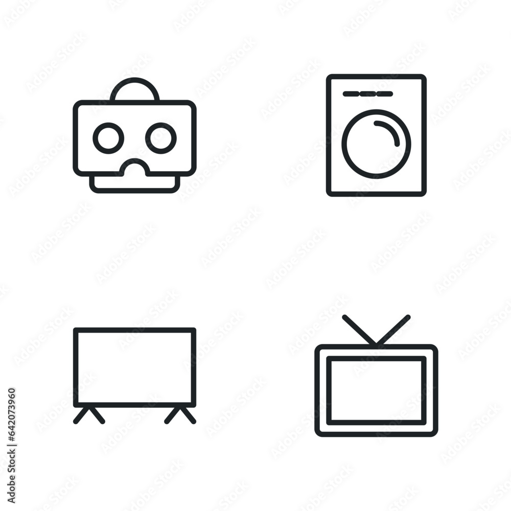 Simple set of smart home icons in trendy line style. Simple set of smart home icons in trendy line style.