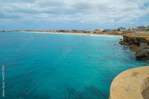 Beautiful beach in Maio Island in Cape Verde. With their soft sands, azure waters, and tranquil ambiance, they offer a serene tropical paradise.