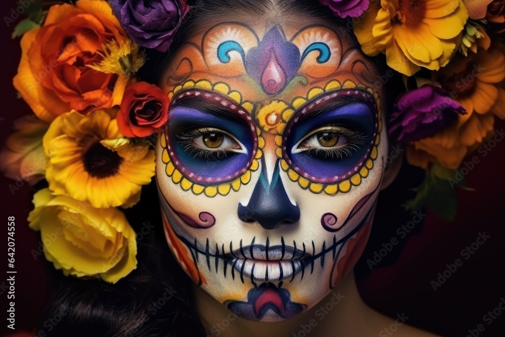 Day of the Dead face paint portrait