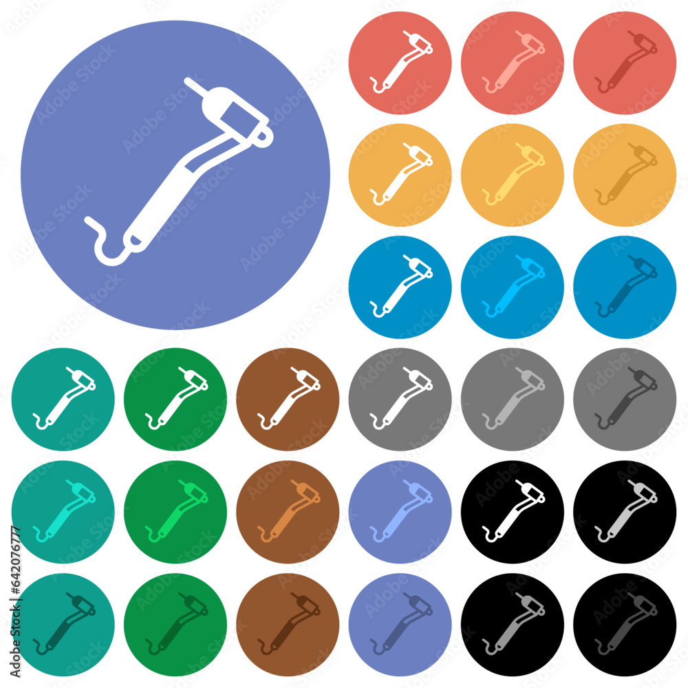 Dental drill round flat multi colored icons Dental drill round flat multi colored icons