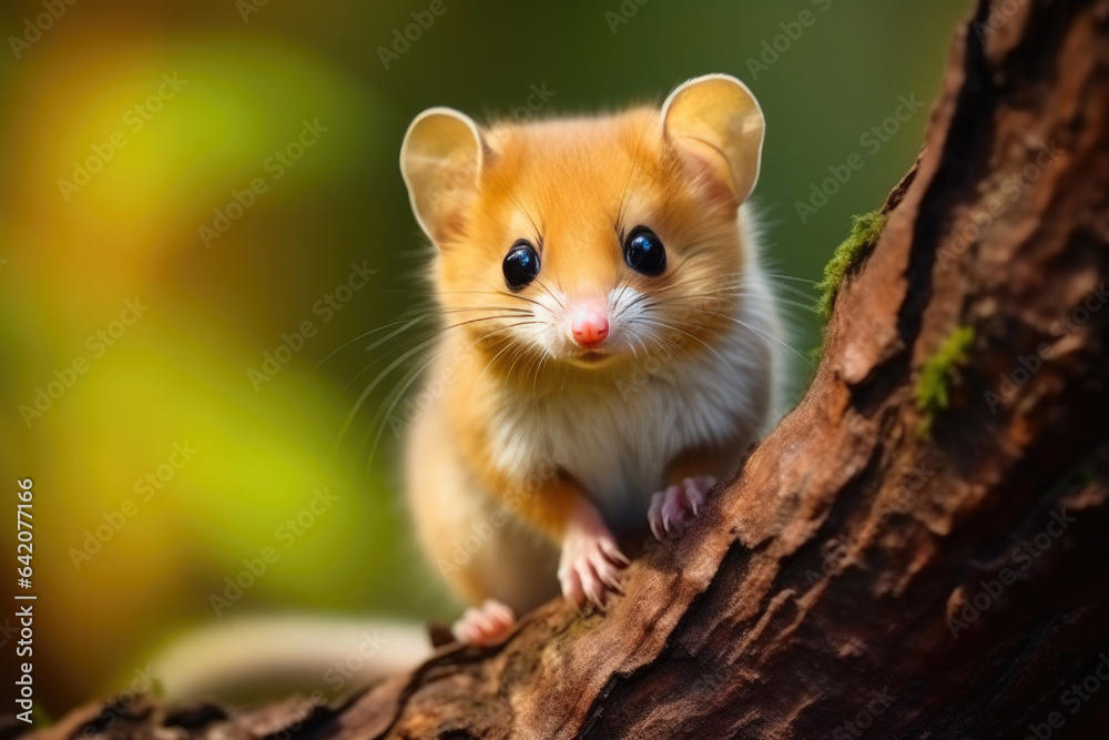 Obraz premium Adorable Dormouse in a Natural Setting