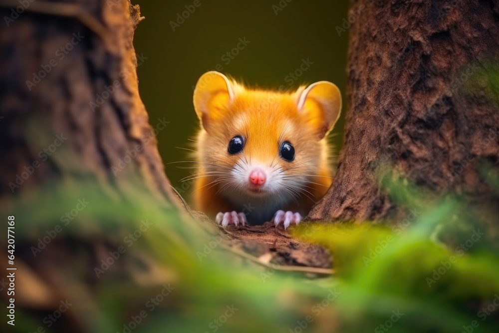 Close-Up of a Tiny Wild Dormouse Close-Up of a Tiny Wild Dormouse